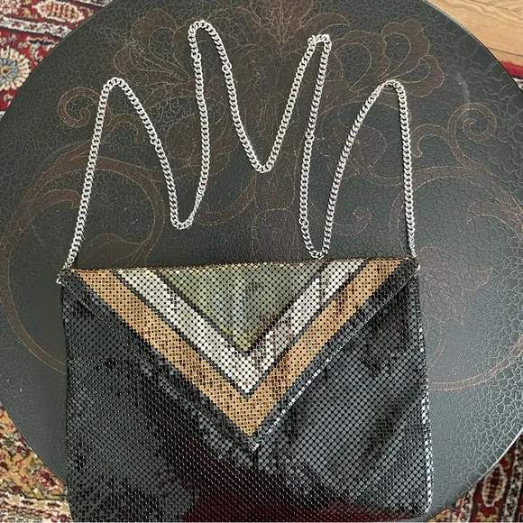 Whiting & Davis Chevron Metal Mesh Evening Bag - Picture 4 of 10